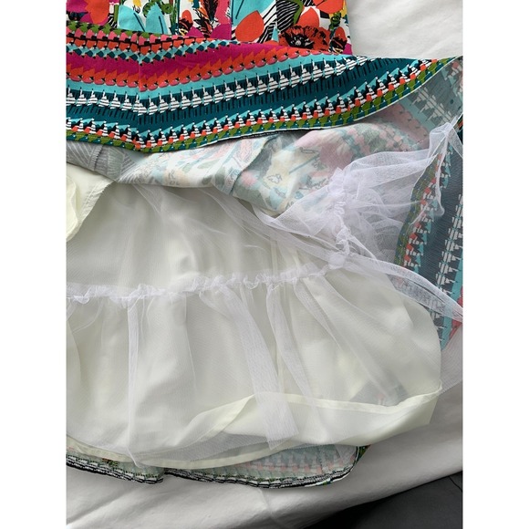 Maggy London Multicolor Floral Sleeveless A Line Fit Flare Dress Size 12 $175 - Picture 13 of 16